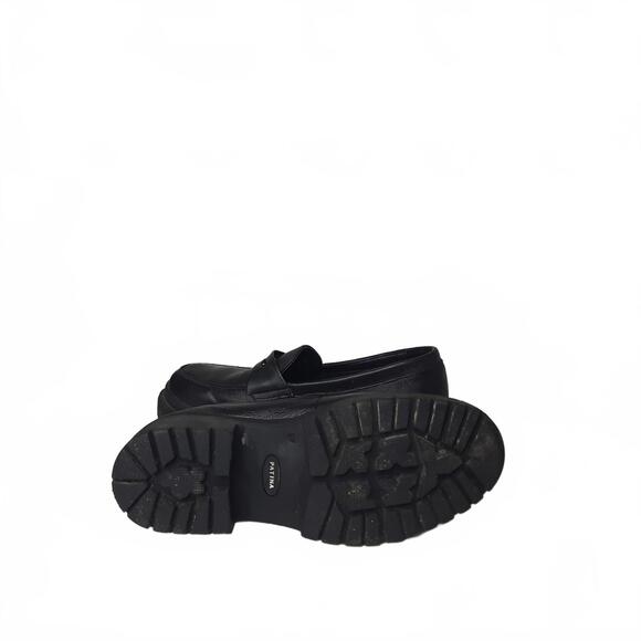 Patina Portland Leather-Black Leather Chunky Loafers Handmade in Mexico Size 8.5 - Picture 5 of 6